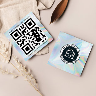 Anpassningsbarnas Logotyp och QR-kod DIY Holografi Fyrkantigt Visitkort