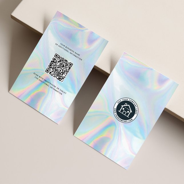 Anpassningsbarnas Logotyp och QR-kod DIY Holografi Visitkort (Skapare uppladdad)