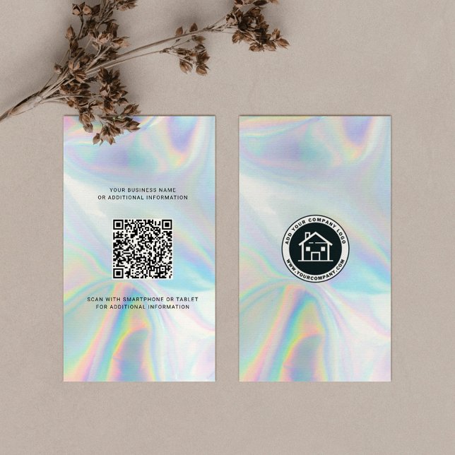 Anpassningsbarnas Logotyp och QR-kod DIY HoloGraph Visitkort (Skapare uppladdad)