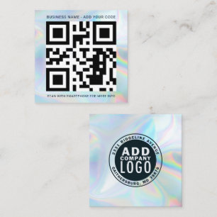 Anpassningsbarnas Logotyp och QR-kod Holografisk P Fyrkantigt Visitkort