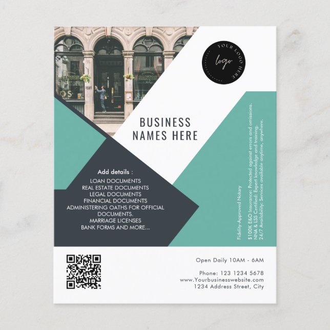 Anpassningsbarnas Logotyp och QR-kod Modern enkel  Flygblad (Framsidan)