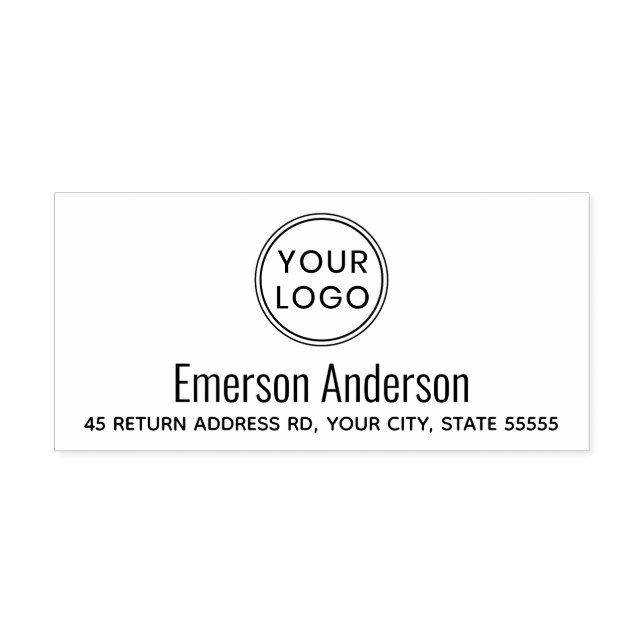 Anpassningsbarnas logotyp och returadress självfärgande stämpel (Design)