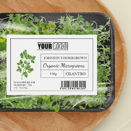 Anpassningsbarnas Logotyp och streckkod Cilantro M Mat Etiketter
