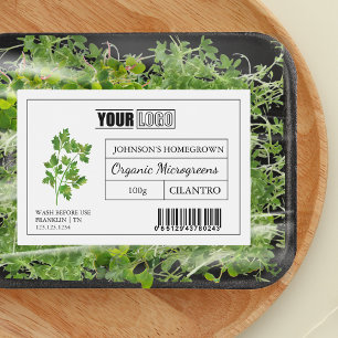 Anpassningsbarnas Logotyp och streckkod Cilantro M Mat Etiketter
