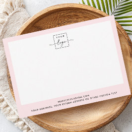 Anpassningsbarnas logotyp och text ljus rosa gräns anteckningskort