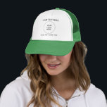Anpassningsbarnas Logotyp och text Vit Grönt Basku Keps<br><div class="desc">Unisex Business Company Logotyp Employee Bulk Elegant Modern höjning av kampanjmall Lägg till Manar för Logotyp och kvinnornas vita och Grönt basket och Truckerkeps..</div>