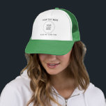 Anpassningsbarnas Logotyp och text Vit Grönt Basku Keps<br><div class="desc">Unisex Business Company Logotyp Employee Bulk Elegant Modern höjning av kampanjmall Lägg till Manar för Logotyp och kvinnornas vita och Grönt basket och Truckerkeps..</div>