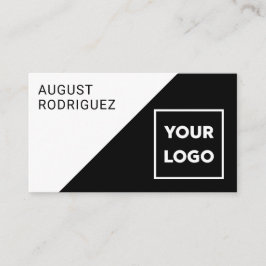 Anpassningsbarnas Logotyp QR Black White Geometric Visitkort