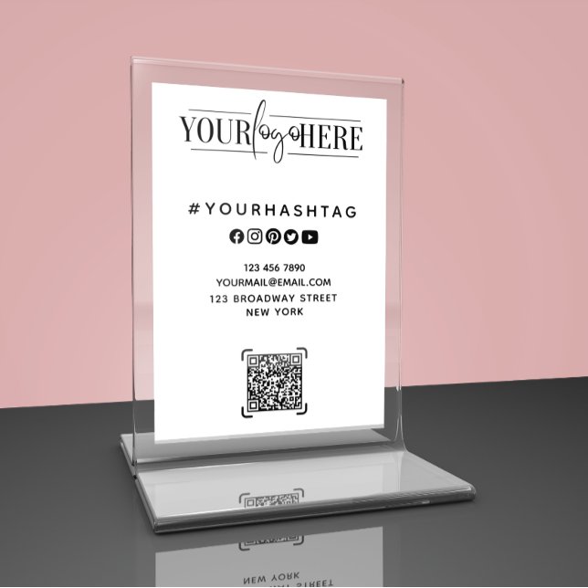 Anpassningsbarnas Logotyp | QR-kod, Business White Bordsnummer (Skapare uppladdad)