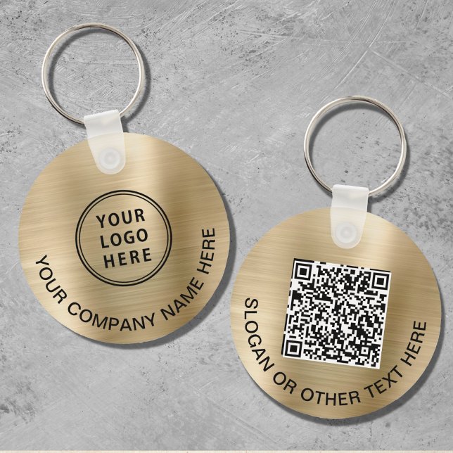 Anpassningsbarnas Logotyp QR-kod Guld Nyckelring (Skapare uppladdad)