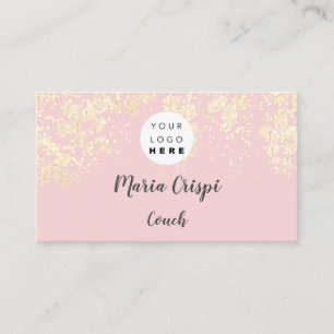 Anpassningsbarnas Logotyp QR-kod Guld Rosa Confett Visitkort