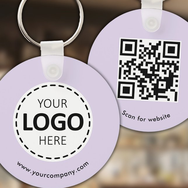 Anpassningsbarnas Logotyp, QR-kod och text, Lavend Nyckelring (Skapare uppladdad)