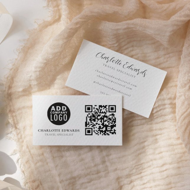 Anpassningsbarnas Logotyp QR-kodminimalistiskt Aff Visitkort (Skapare uppladdad)