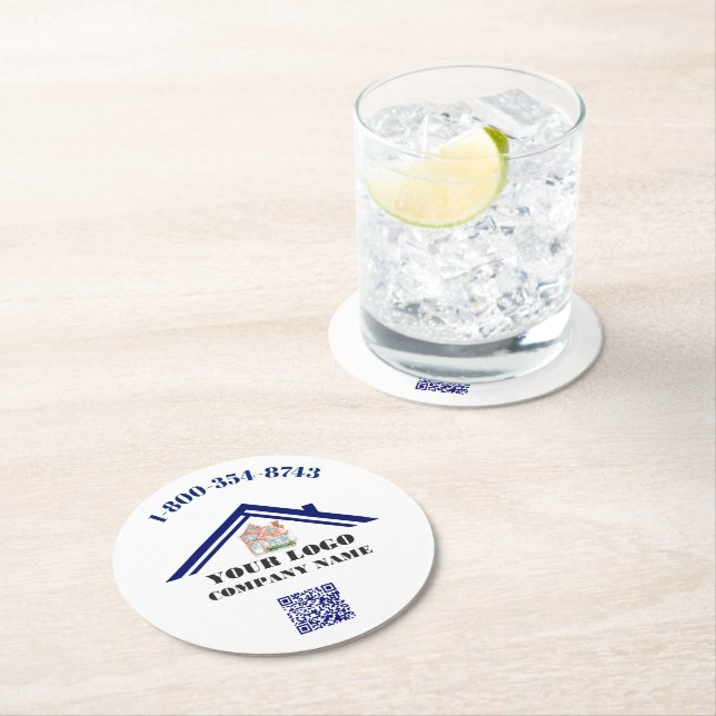 Anpassningsbarnas Logotyp QR-kodpulpboard  Underlägg Papper Rund (Insitu)