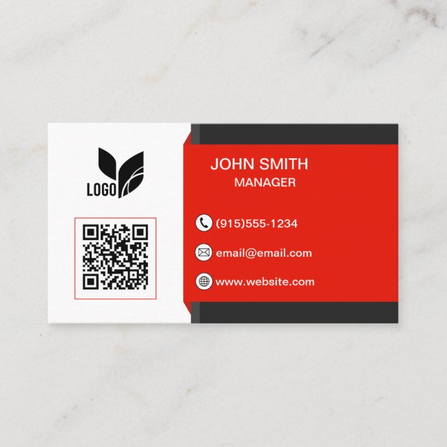 Anpassningsbarnas Logotyp QR Modern Visitkort (Framsida)