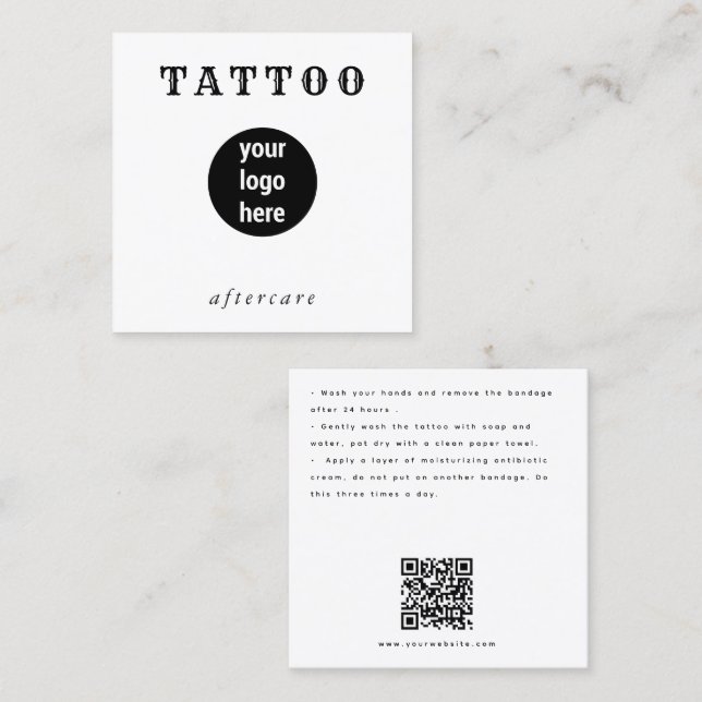 Anpassningsbarnas Logotyp Tattoo Efterföljande ins Fyrkantigt Visitkort (Fram/baksida)