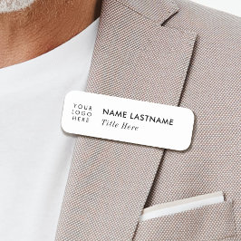 Anpassningsbarnas Logotyp Vit, minimalt, magnettni Namnbricka