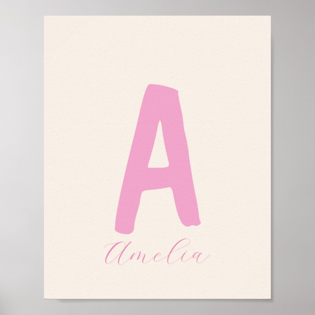 Anpassningsbarnas minimalistiska flicka-initialtry poster (Framsidan)