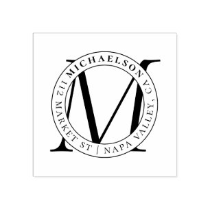 Anpassningsbarnas moderna Monogram Returadress f Stämpel