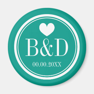 Anpassningsbarnas monogrammade bröllopsfest favori magnet