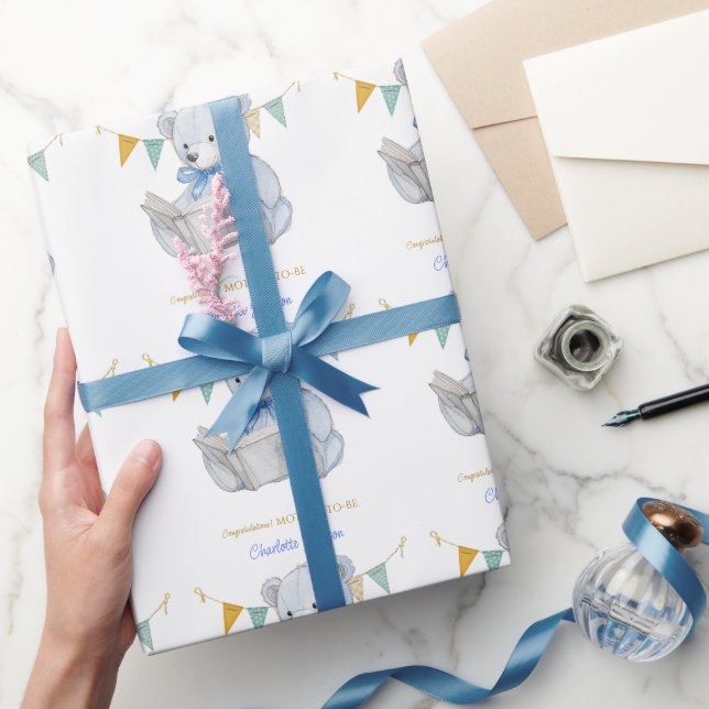 Anpassningsbarnas Nalle som läser en bok-Grattis Presentpapper (Gifting)