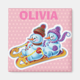 Anpassningsbarnas Nyckelring jultecken Snögubbe. Magnet