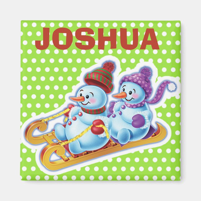 Anpassningsbarnas Nyckelring: Jultecknen Snögubbe. Magnet (Framsidan)