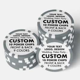 Anpassningsbarnas personlig av 10 GRÅTT Poker Chip Poker Marker