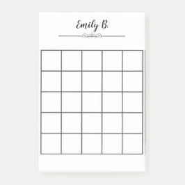 Anpassningsbarnas Personlig Bokför den med rutnät Post-it Block