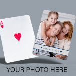 Anpassningsbarnas personlig för bildtext casinokort<br><div class="desc">Gör dina egna spelkort med ditt foto och din text som ramats in av två hjärtan med ett grått- och marint maskulin utseende.                Det kan vara en söt för din familj eller en trevlig gåva till din far,  morfar,  morbror på födelsedagen,  jul eller Fars dag.</div>