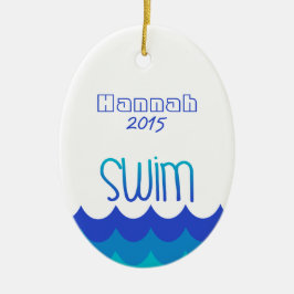 Anpassningsbarnas Personlig Ornament för Swimmer