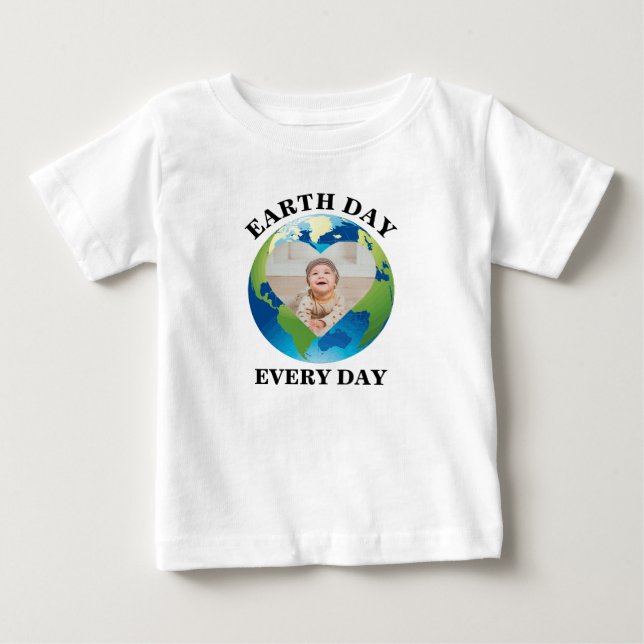 Anpassningsbarnas planetens hjärtfoto Jorddag varj T Shirt (Framsida)