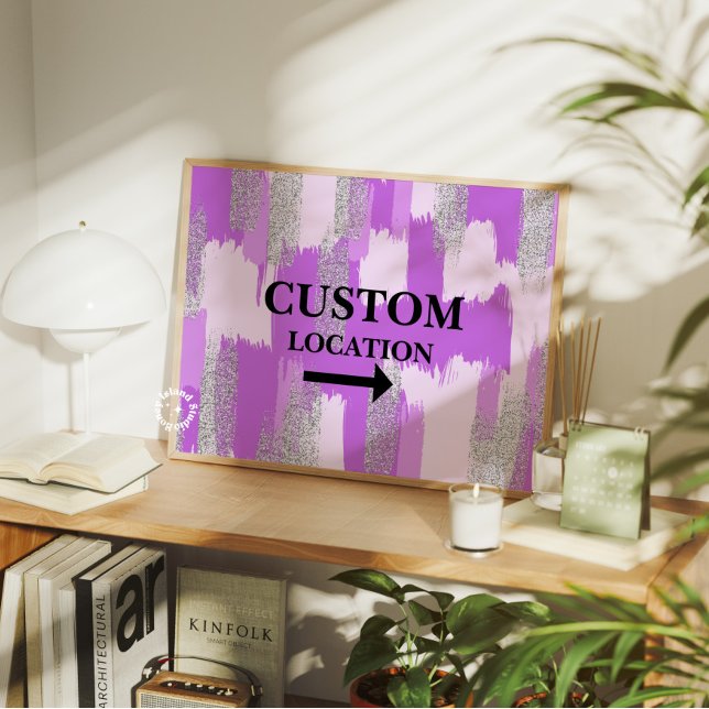 Anpassningsbarnas platsskylt Förordn. Dorm Lila Poster (Custom Location Sign Preppy Dorm Decor Purple)