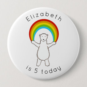 Anpassningsbarnas Polar Bear & Rainbow Age Butge B Knapp