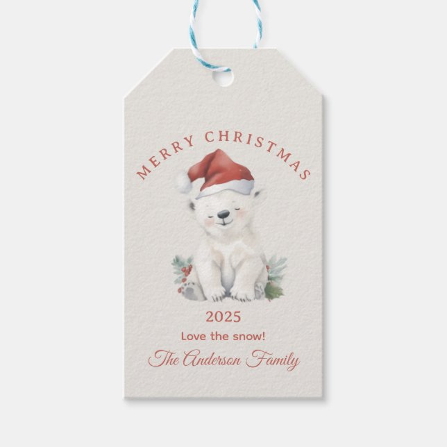 Anpassningsbarnas Polar har vattenfärg julklapp Presentetikett (Framsidan)