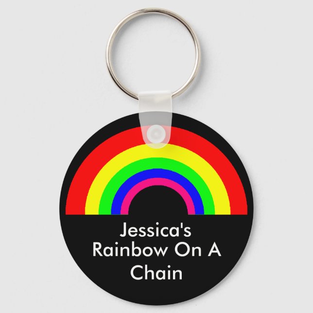 ANPASSNINGSBARNAS regnbåge i en kedja Nyckelring (Framsida)