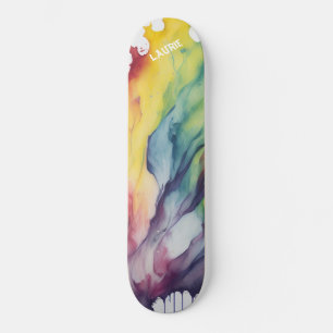 Anpassningsbarnas regnbågsfärg mini skateboard bräda 18,5 cm
