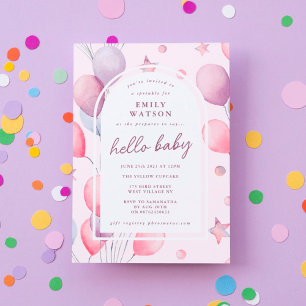 Anpassningsbarnas Rosa Lila Bubblor Stars Baby S Inbjudningar