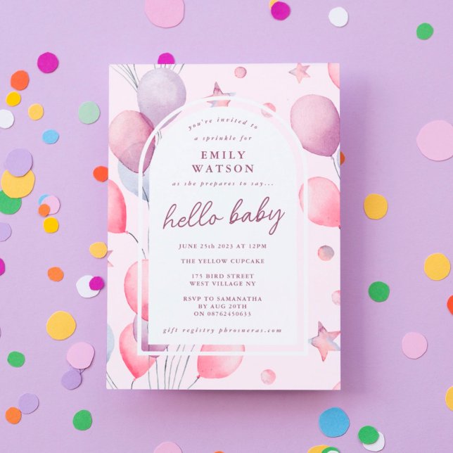 Anpassningsbarnas Rosa Lila | Bubblor Stars Baby S Inbjudningar (Skapare uppladdad)