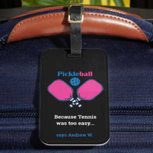 Anpassningsbarnas rosa och blå Pickleball Bagagebricka
