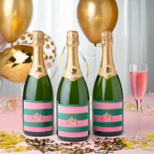 Anpassningsbarnas Rosa och Grönt Monogrammed Bever