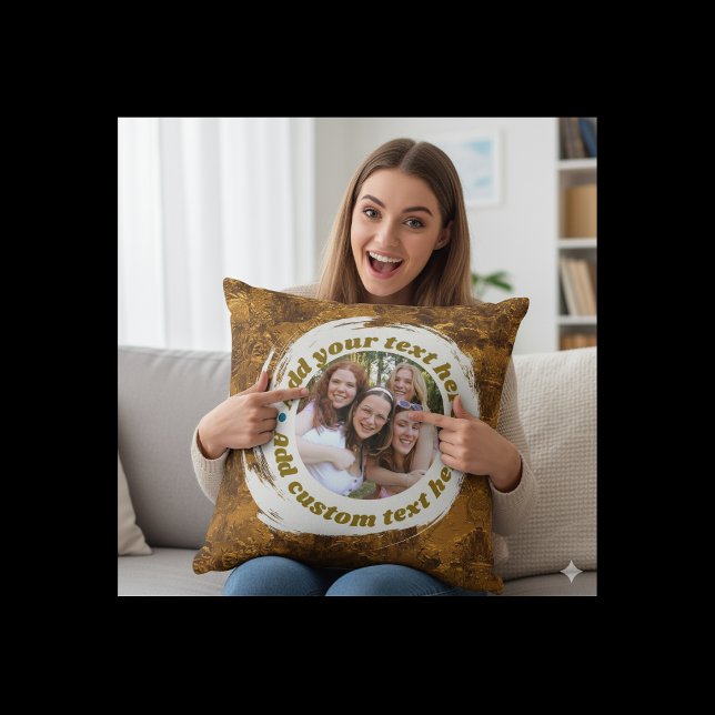 Anpassningsbarnas runda fotofyllning - Dubbla-sida Kudde (Zazzle Custom Round Photo Pillow – Double-Sided (Front))