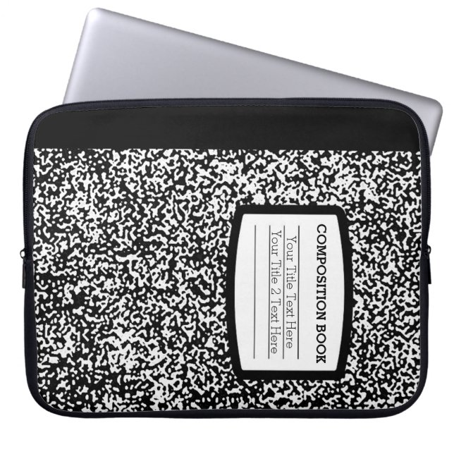 Anpassningsbarnas sammansättning Bok Black/White S Laptop Fodral (Framsidan)