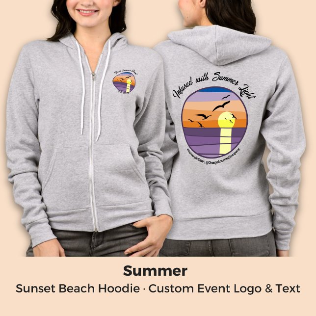 Anpassningsbarnas solfack ・ Händelse- och märkeste T Shirt (Custom Sunset Beach · Event & Brand Text Hoodie)