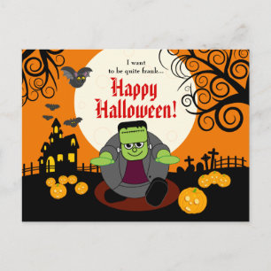 Anpassningsbarnas söta pooky Halloween Frankenstei Vykort