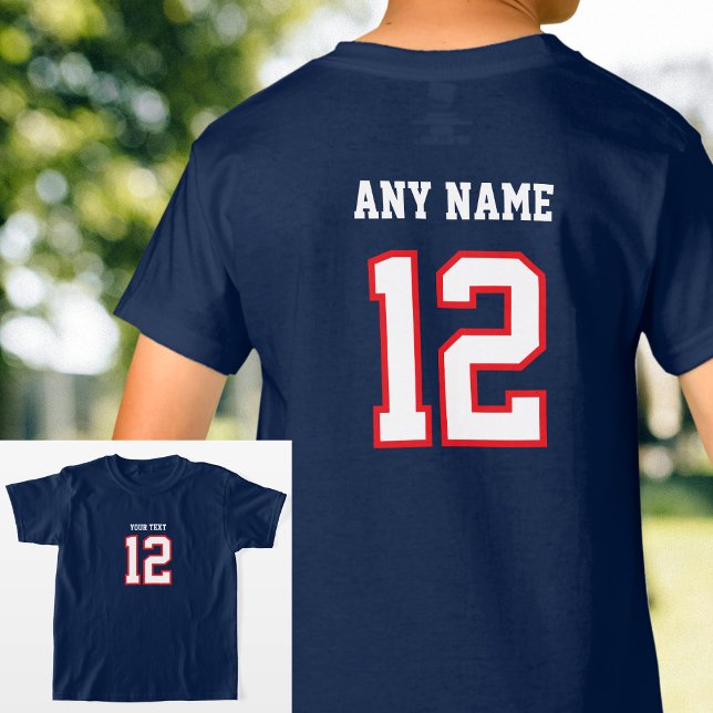 Anpassningsbarnas spelarnummer Namn Jersey Sports  T Shirt (Skapare uppladdad)