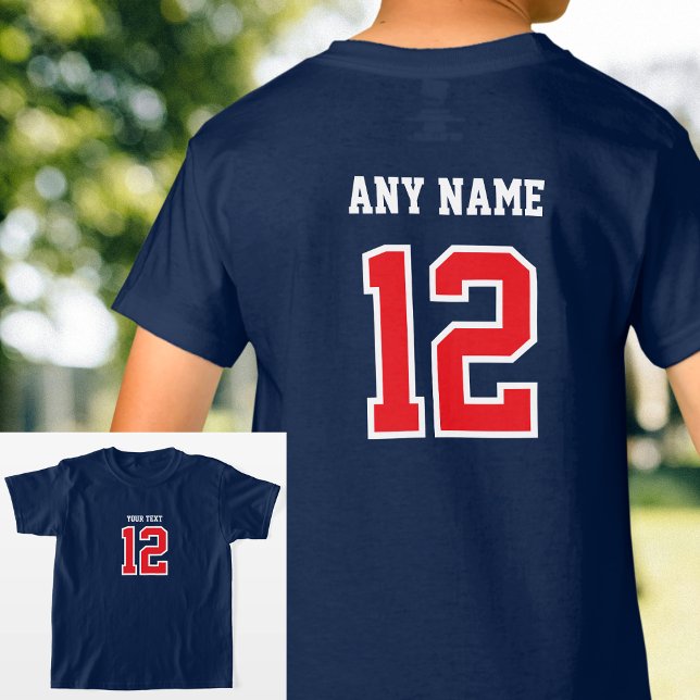 Anpassningsbarnas spelarnummer Namn Jersey Sports  T Shirt (Skapare uppladdad)