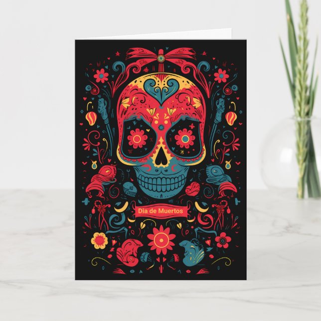 Anpassningsbarnas text Dia de Muertos ☠️ yttre min Helgkort (Framsida)