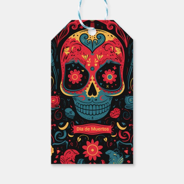 Anpassningsbarnas text Dia de Muertos ☠️ yttre min Presentetikett (Framsidan)