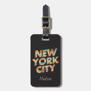 Anpassningsbarnas text New York City-bagagemärken Bagagebricka